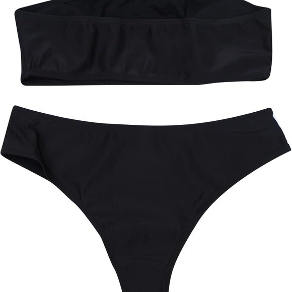 Women Bikini Set High Waist Skull Letter Pattern Swimsuit Rave Beach Wear - Picture 2 of 7